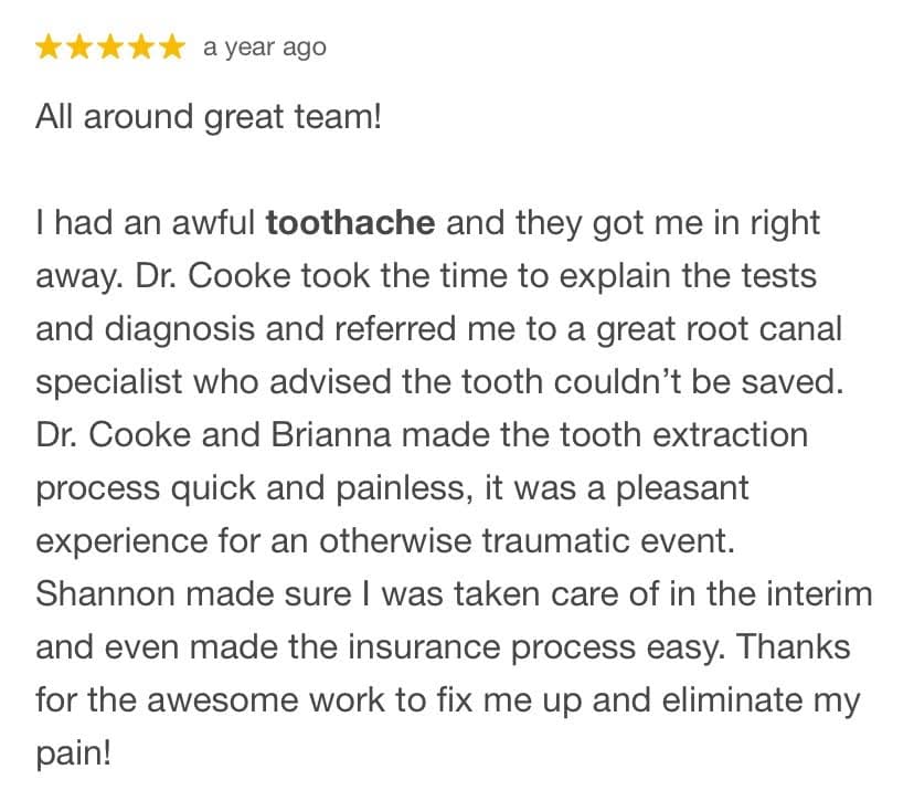 toothache dental care ladysmith smiles